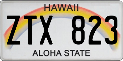 HI license plate ZTX823