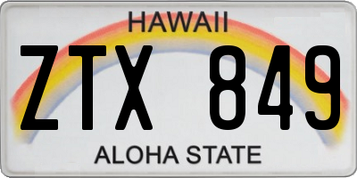 HI license plate ZTX849