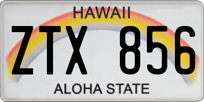 HI license plate ZTX856