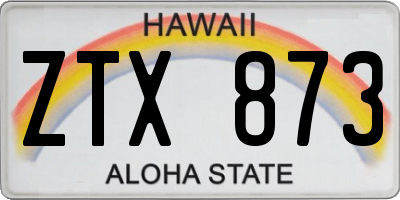 HI license plate ZTX873