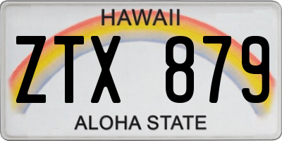 HI license plate ZTX879