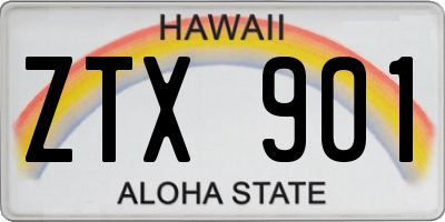 HI license plate ZTX901