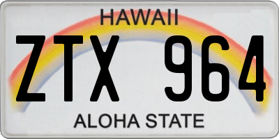 HI license plate ZTX964