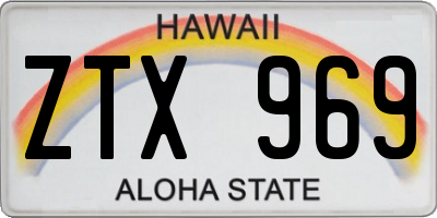 HI license plate ZTX969