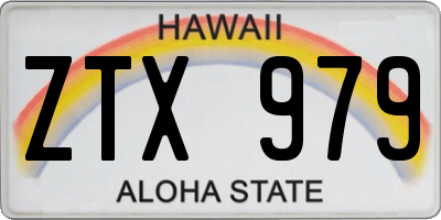 HI license plate ZTX979