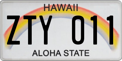 HI license plate ZTY011
