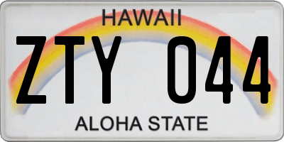 HI license plate ZTY044