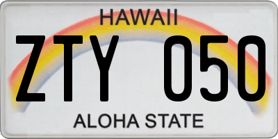 HI license plate ZTY050