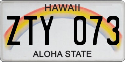 HI license plate ZTY073
