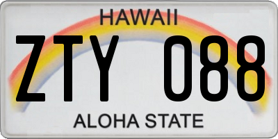 HI license plate ZTY088