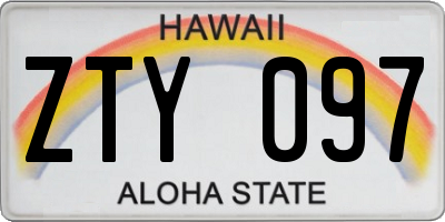 HI license plate ZTY097