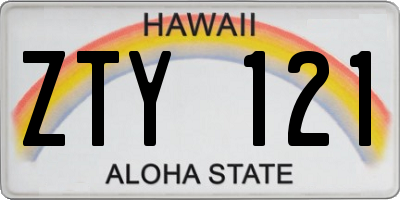 HI license plate ZTY121