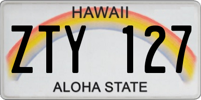 HI license plate ZTY127