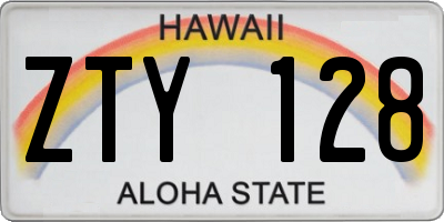 HI license plate ZTY128