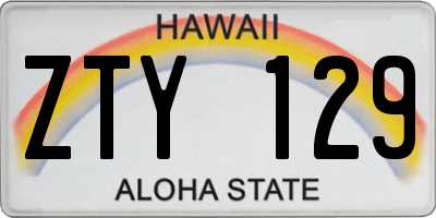 HI license plate ZTY129
