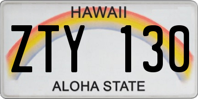 HI license plate ZTY130
