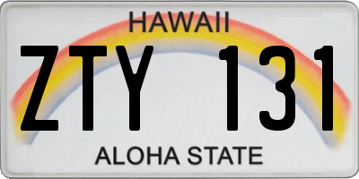 HI license plate ZTY131