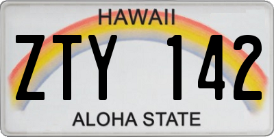 HI license plate ZTY142
