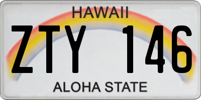 HI license plate ZTY146