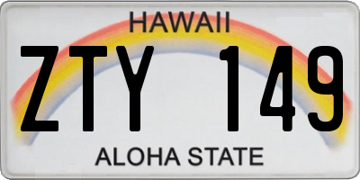 HI license plate ZTY149