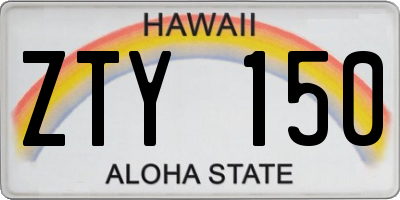 HI license plate ZTY150