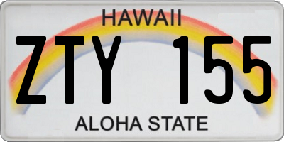 HI license plate ZTY155