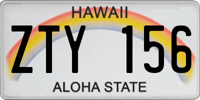 HI license plate ZTY156