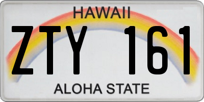 HI license plate ZTY161