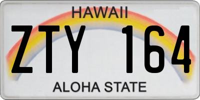 HI license plate ZTY164