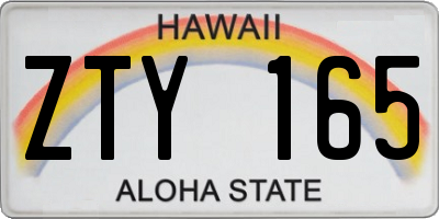 HI license plate ZTY165