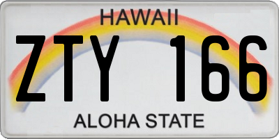 HI license plate ZTY166