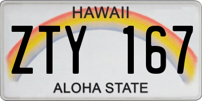 HI license plate ZTY167