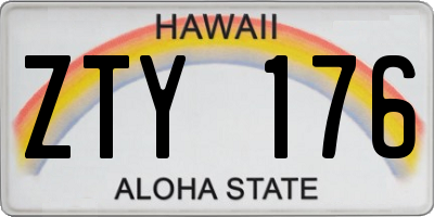 HI license plate ZTY176