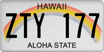 HI license plate ZTY177