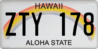 HI license plate ZTY178