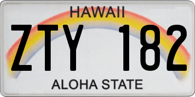 HI license plate ZTY182