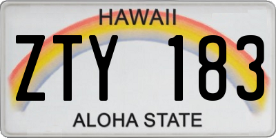 HI license plate ZTY183