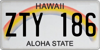 HI license plate ZTY186