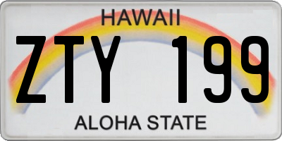 HI license plate ZTY199