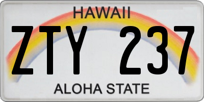 HI license plate ZTY237