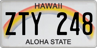 HI license plate ZTY248