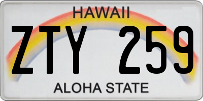 HI license plate ZTY259