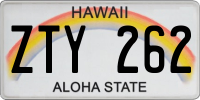 HI license plate ZTY262
