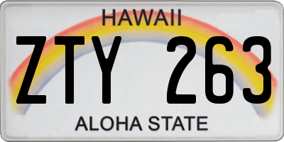 HI license plate ZTY263