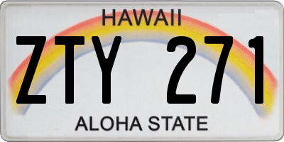 HI license plate ZTY271