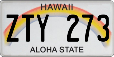 HI license plate ZTY273
