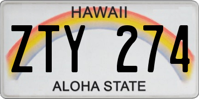 HI license plate ZTY274