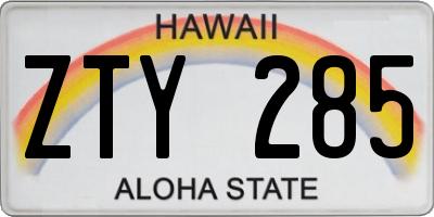 HI license plate ZTY285