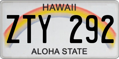 HI license plate ZTY292