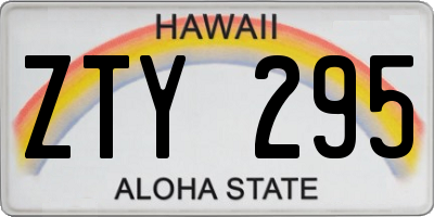 HI license plate ZTY295